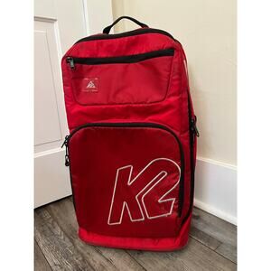 K2 rolling duffel travel bag luggage carry on 22” red rolling ski snowboard